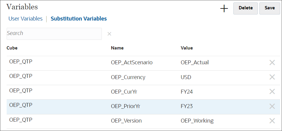 Change Years for Sub Variables